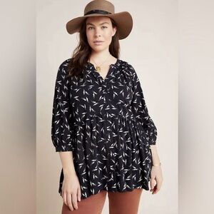 Anthropologie Maeve Winona Babydoll Tunic Blouse |Size Large|